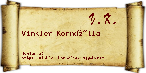 Vinkler Kornélia névjegykártya